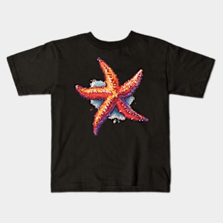 Pixelated Starfish Artistry Kids T-Shirt